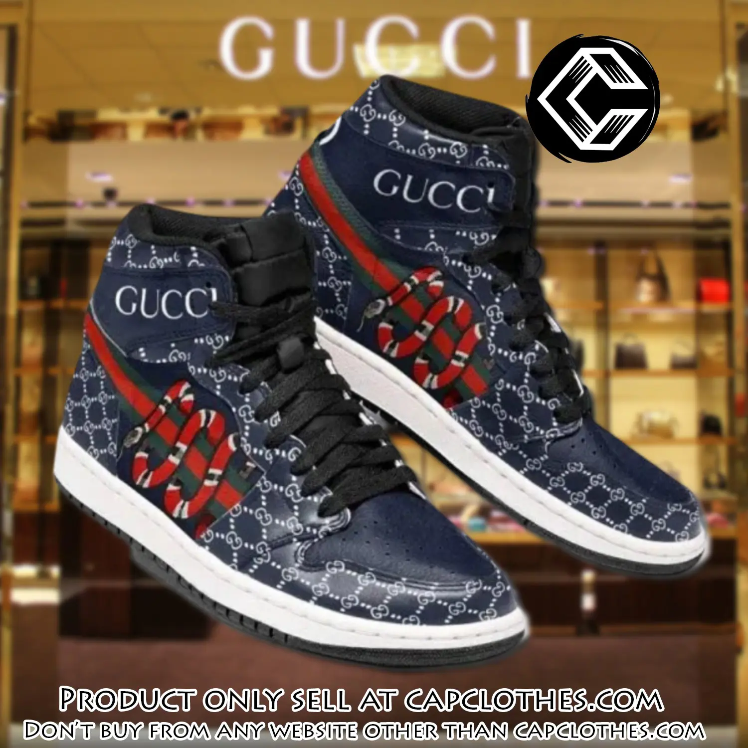 Gucci snake blue high air jordan sneakers shoes hot  gifts unisex cc3951205